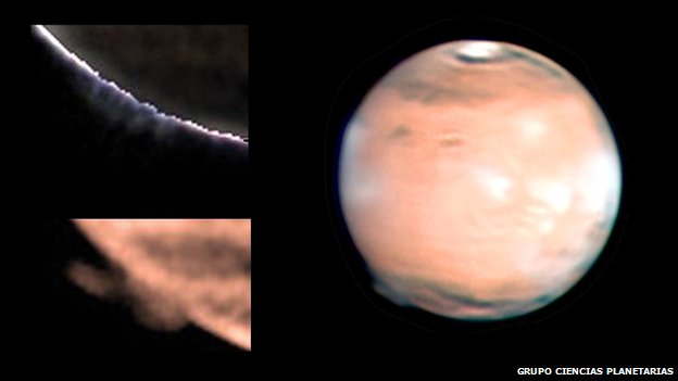 The plume appeared twice in 2012, and stretched for 1,000km