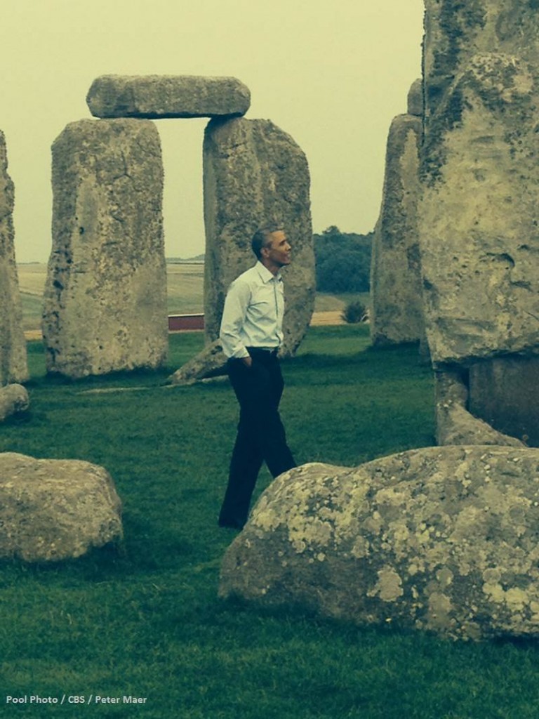 Obamas recent 'surprise' visit to Stonehenge.