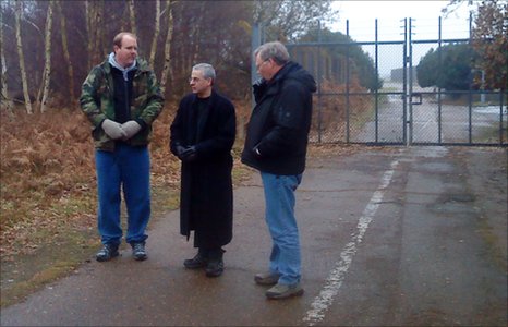 John Burroughs, Nick Pope and Jim Penniston at RAF Woodbridge