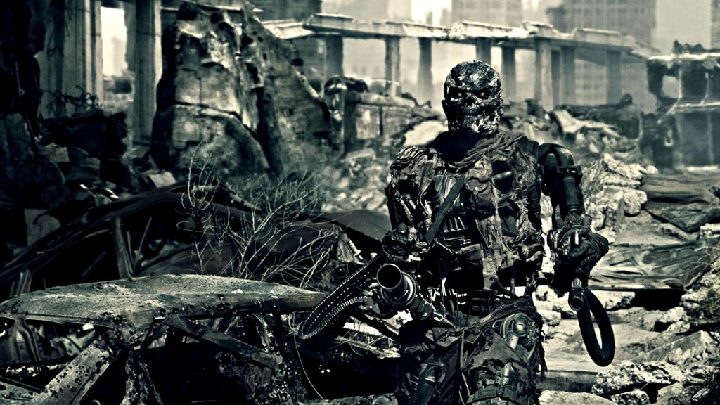 The risk of killer Robots with a mind of their own could end up being disaster for the Human Race (scene from Terminator)