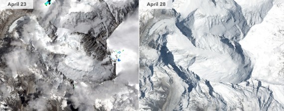 Before and AFTER images of Mt Everest