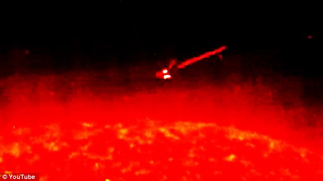 Another Huge UFO seen next to the Sun with a clear structure and LIGHTS!?