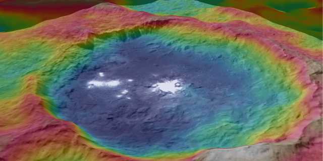 One of NASA's recent detailed maps of the bright patch on Ceres.