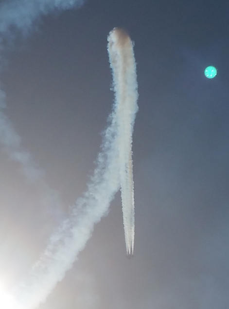 Full image of the Orb chasing one of the jets - You can even see the contrail coming off the UFO.